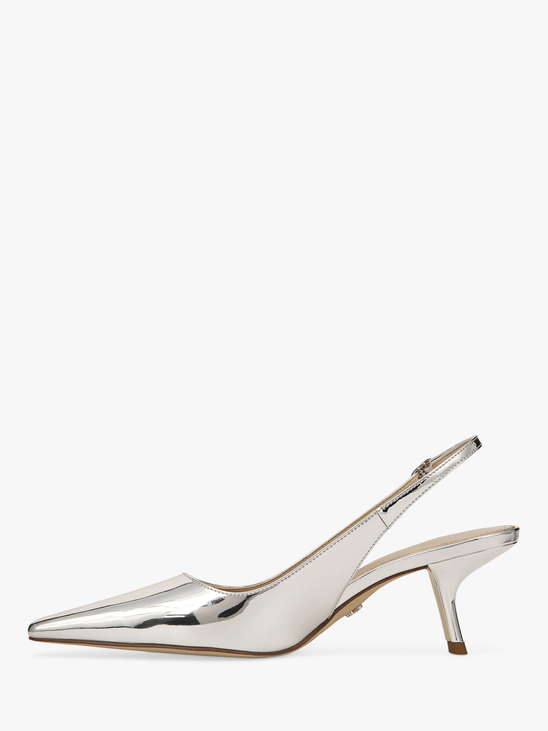 Sam Edelman Bianka Slingback Court Shoes, Soft Silver at John Lewis ...