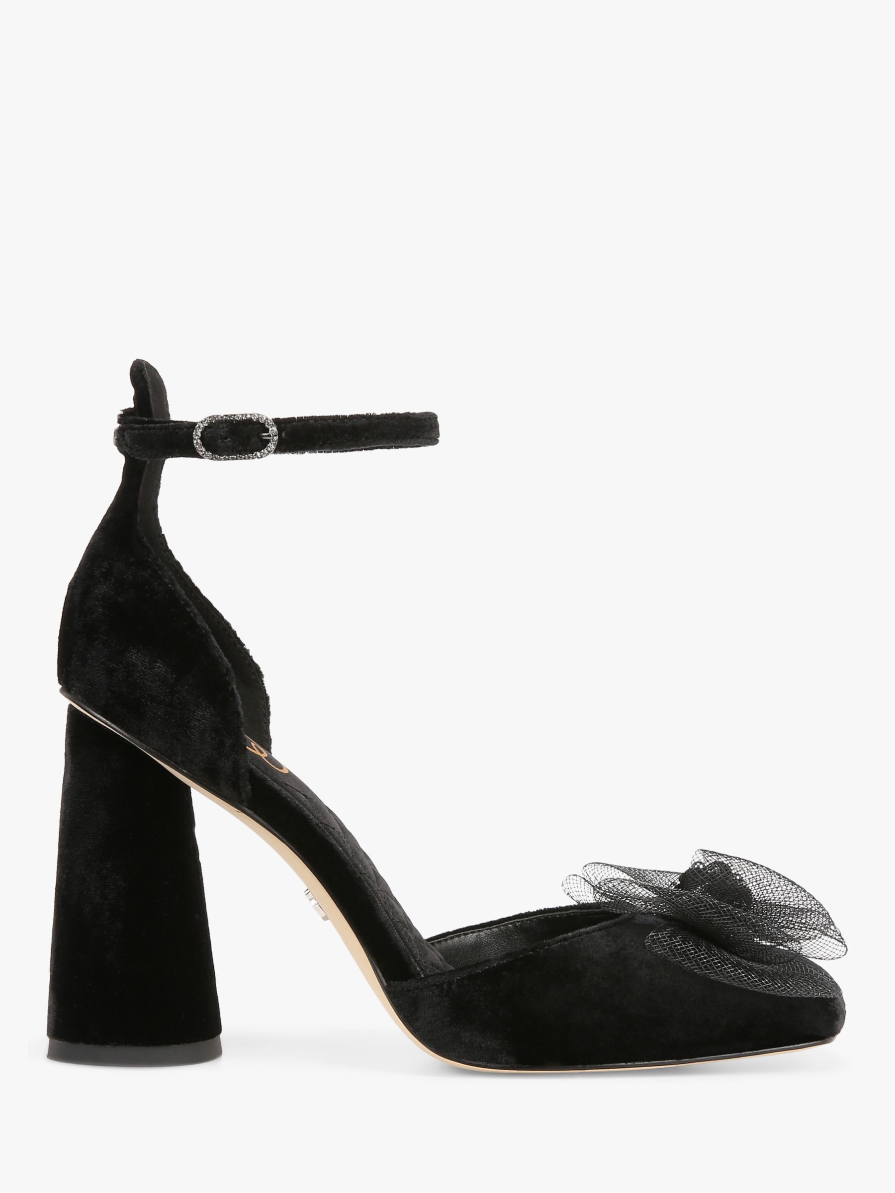 Sam Edelman Colter Ankle Strap Heeled Court Shoes, Black, 3