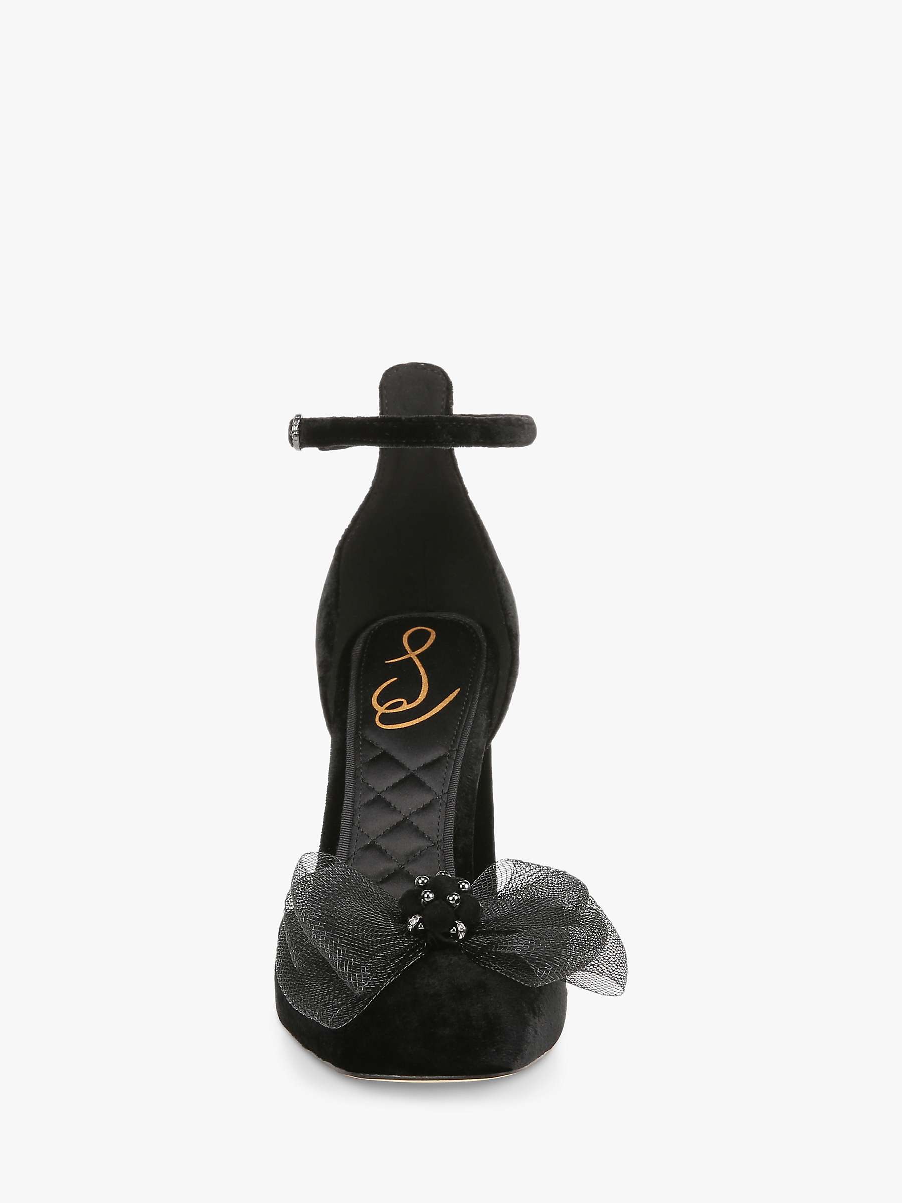 Buy Sam Edelman Colter Ankle Strap Heeled Court Shoes, Black Online at johnlewis.com