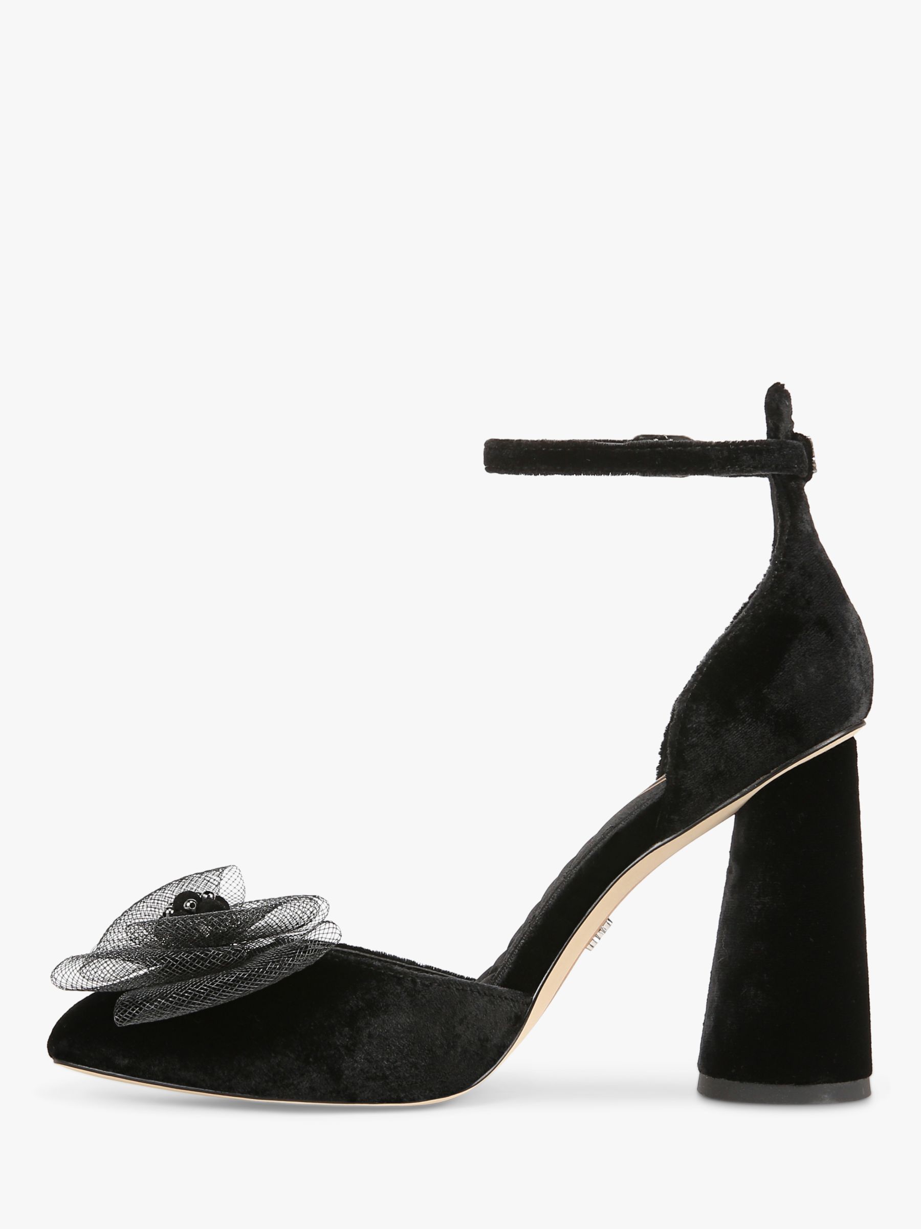 Sam Edelman Colter Ankle Strap Heeled Court Shoes, Black, 3