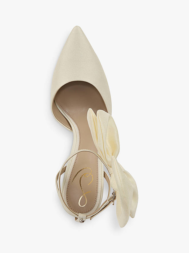 Sam Edelman Halie Bow Detail Ankle Strap Pumps, Pearl Ivory