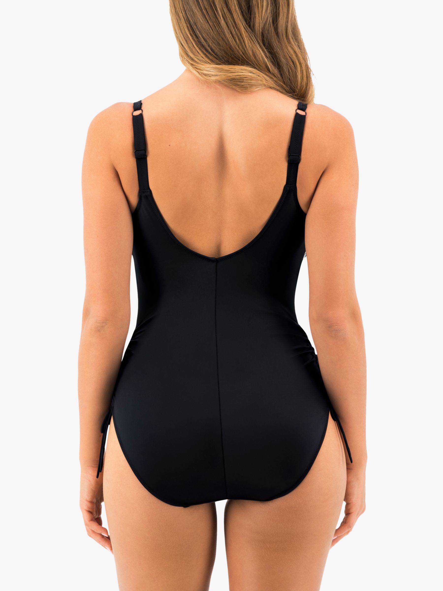 Fantasie Saint Lucia Twist Front Underwired Swimsuit, Black, 32E
