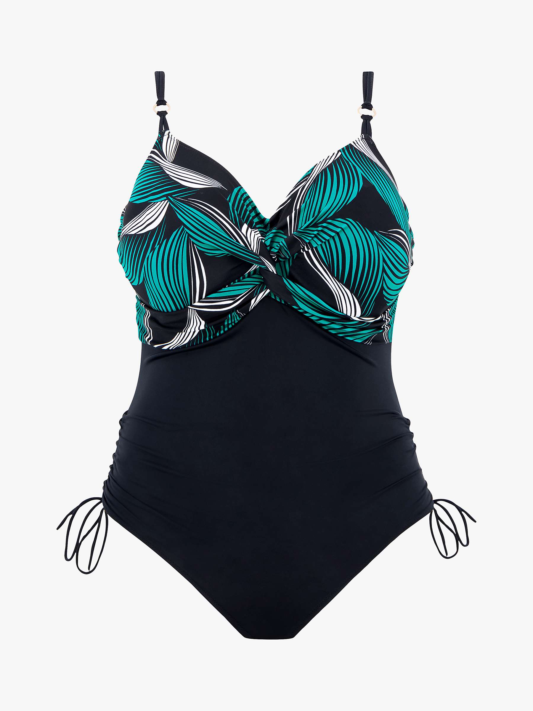 Buy Fantasie Saint Lucia Twist Front Underwired Swimsuit, Black Online at johnlewis.com