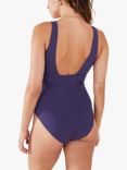 Accessorize Rib Lexi Shaping Swimsuit, Navy
