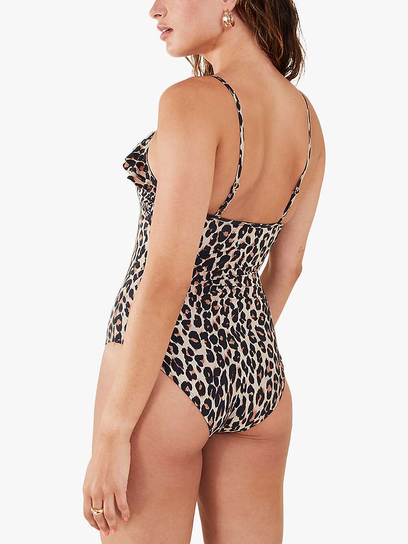 Buy Accessorize Leopard Frill Swimsuit, Brown/Multi Online at johnlewis.com