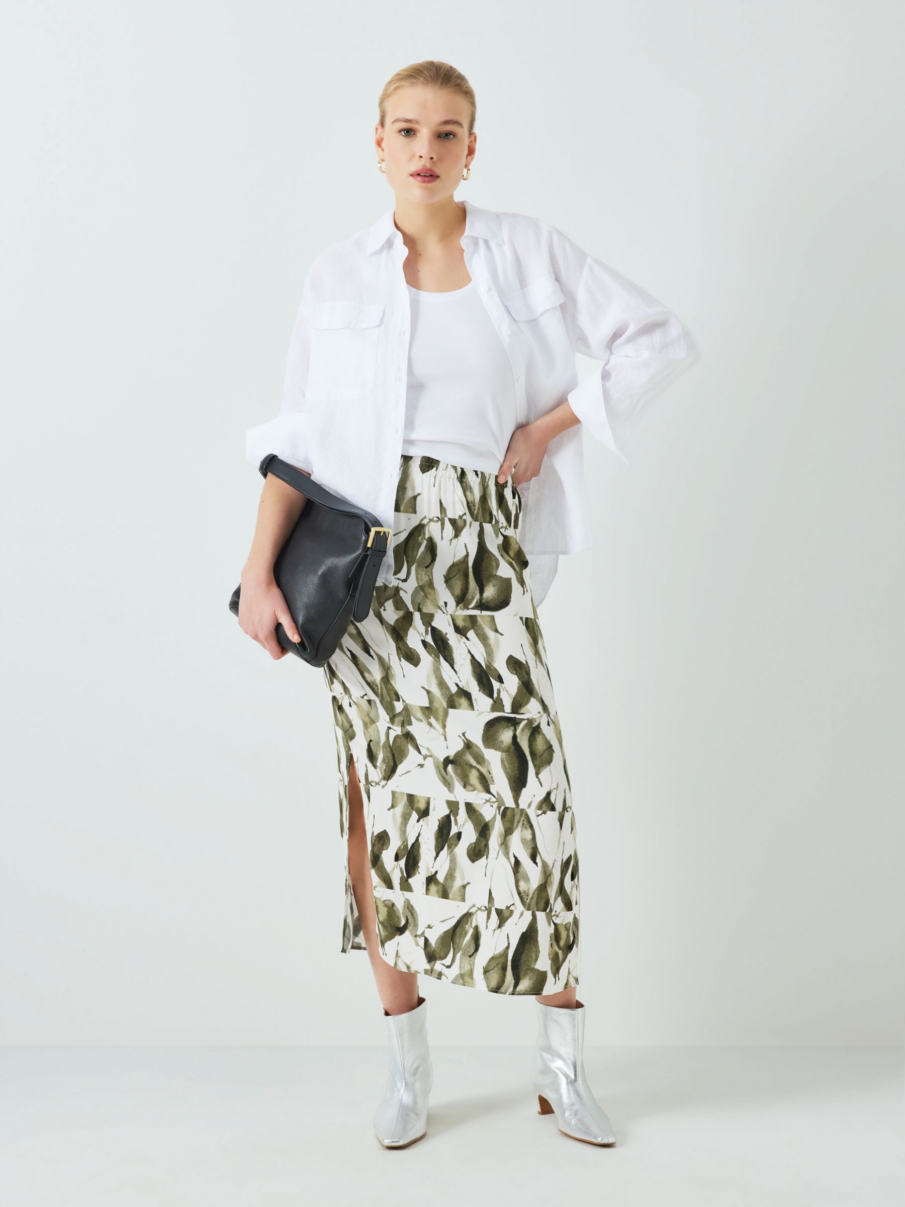 Buy John Lewis Spliced Leaf Midi Skirt Online at johnlewis.com
