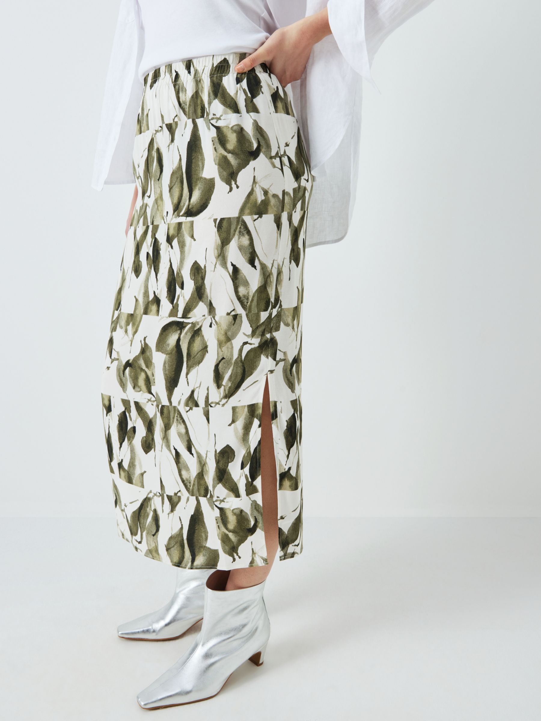 Buy John Lewis Spliced Leaf Midi Skirt Online at johnlewis.com