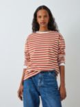 John Lewis Cotton Modern Breton Stripe Top, Bruschetta/Ecru