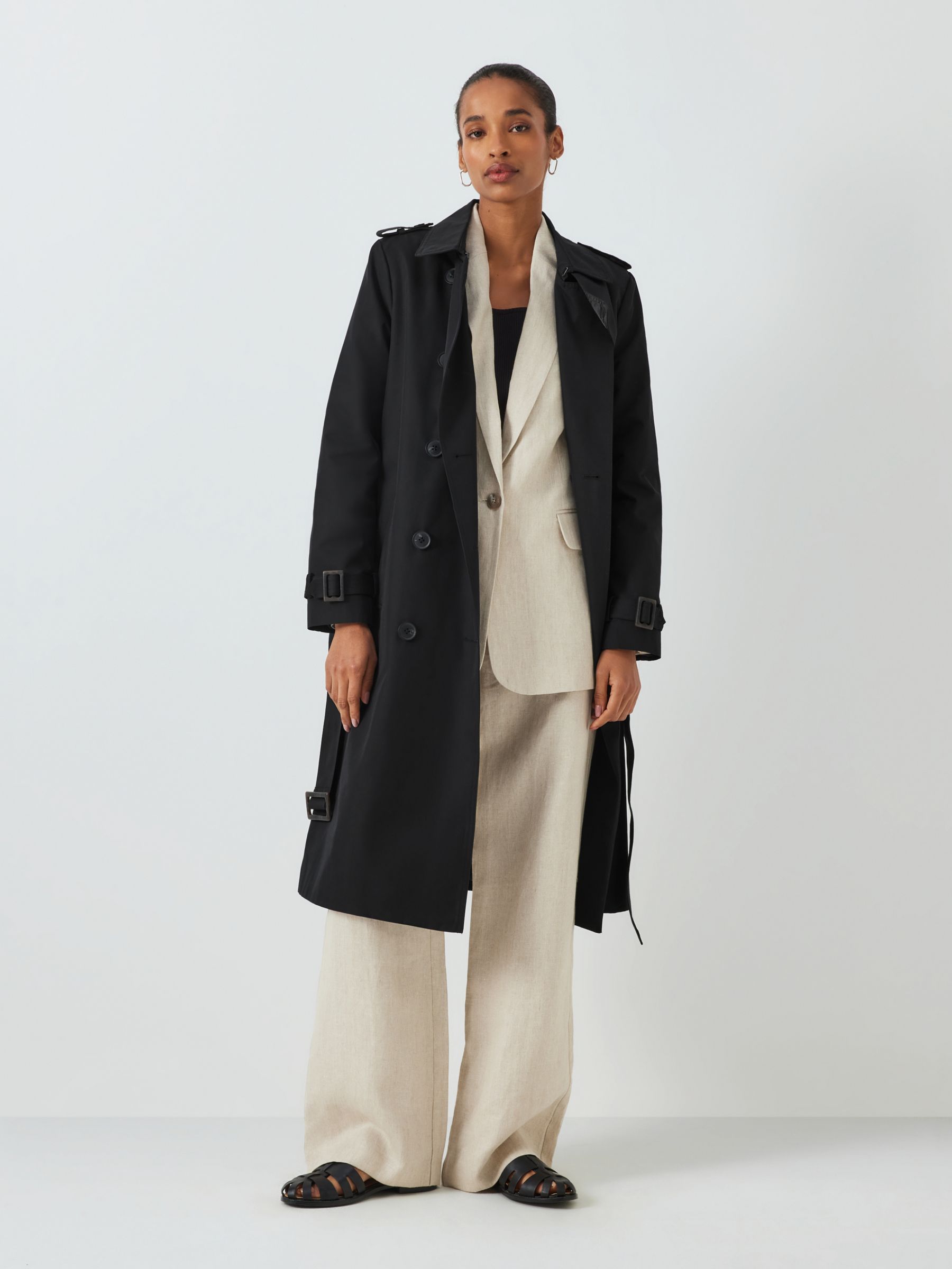 Ankle length black coat sale