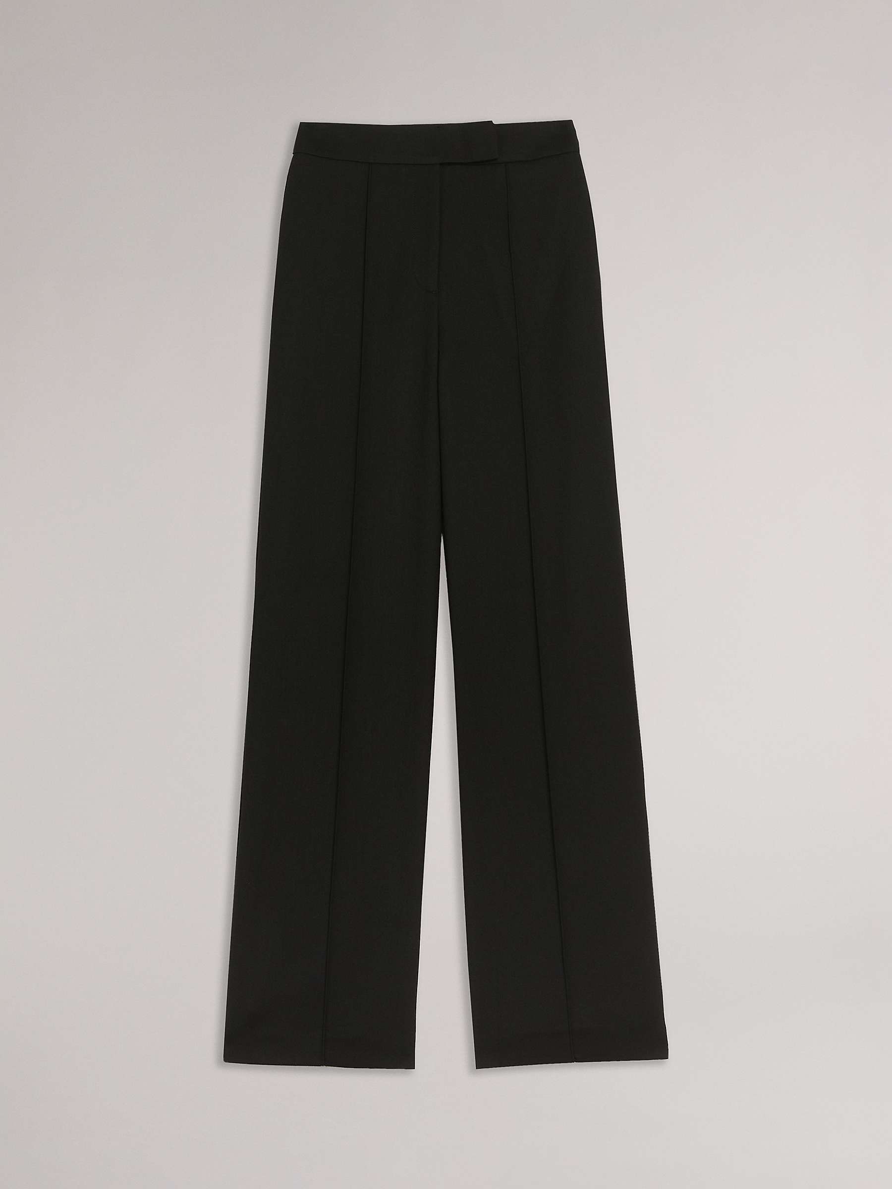 Buy Ted Baker Riyann Wide Leg Flat Front Trousers, Black Online at johnlewis.com