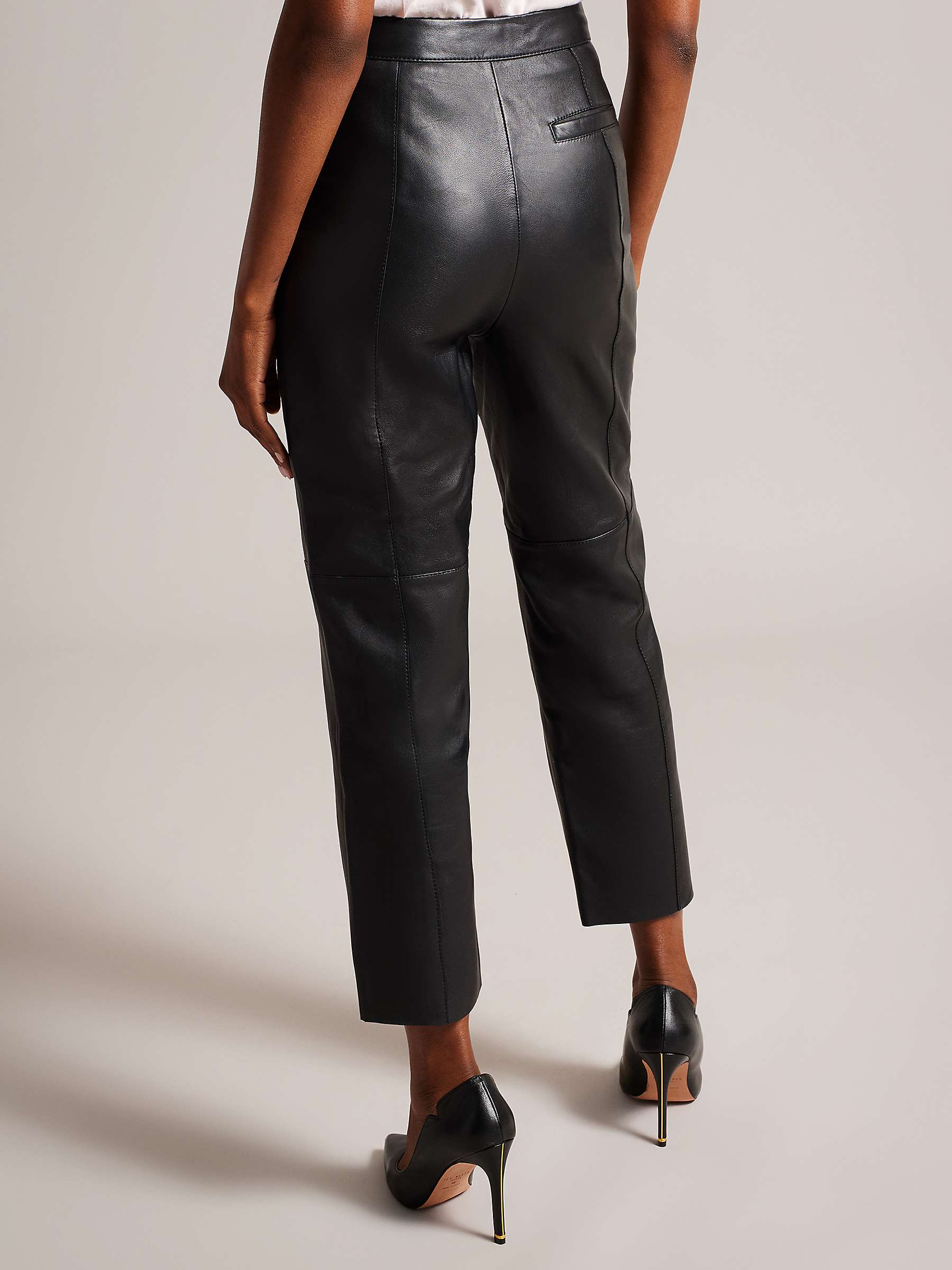 Buy Ted Baker Enyyaa Cropped Leather Trouser, Black Online at johnlewis.com