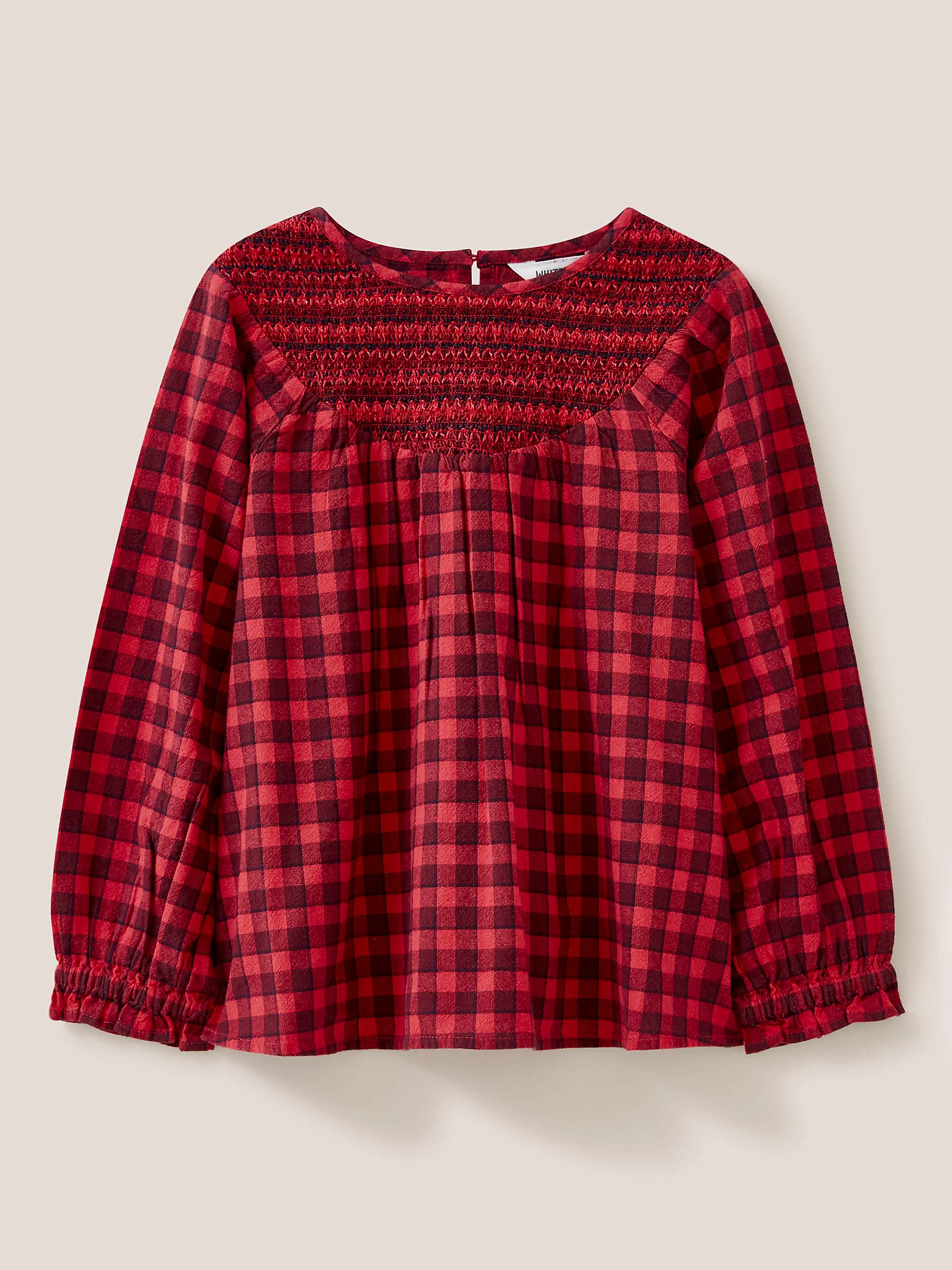Buy White Stuff Kids' Adeline Check Top, Red/Multi Online at johnlewis.com