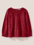 White Stuff Kids' Adeline Check Top, Red/Multi