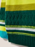 White Stuff Kids' Stripe Knit Crew Neck Jumper, Green/Multi