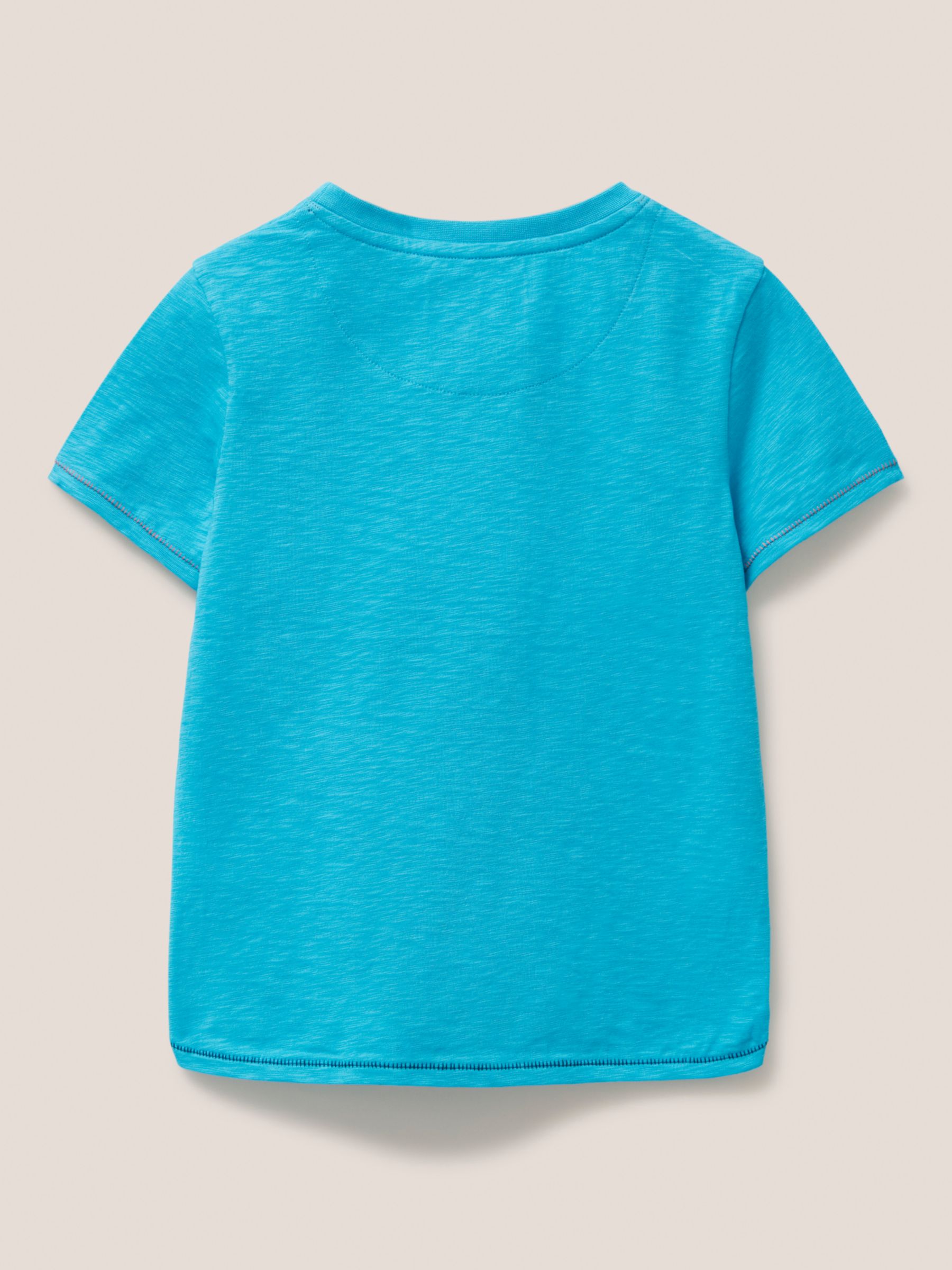 White Stuff Kids' Mountain Line Print Short Sleeve T-Shirt, Mid Teal at ...