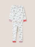 White Stuff Kids' Bunny Print Pyjama Set, Pink