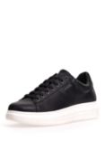 GUESS Vibo Mixed Leather Trainers, Black