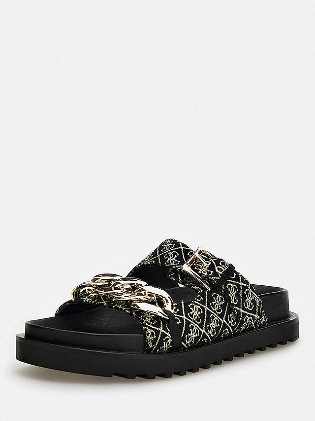 GUESS Fatema Embellished Sandals, Black Platino at John Lewis & Partners
