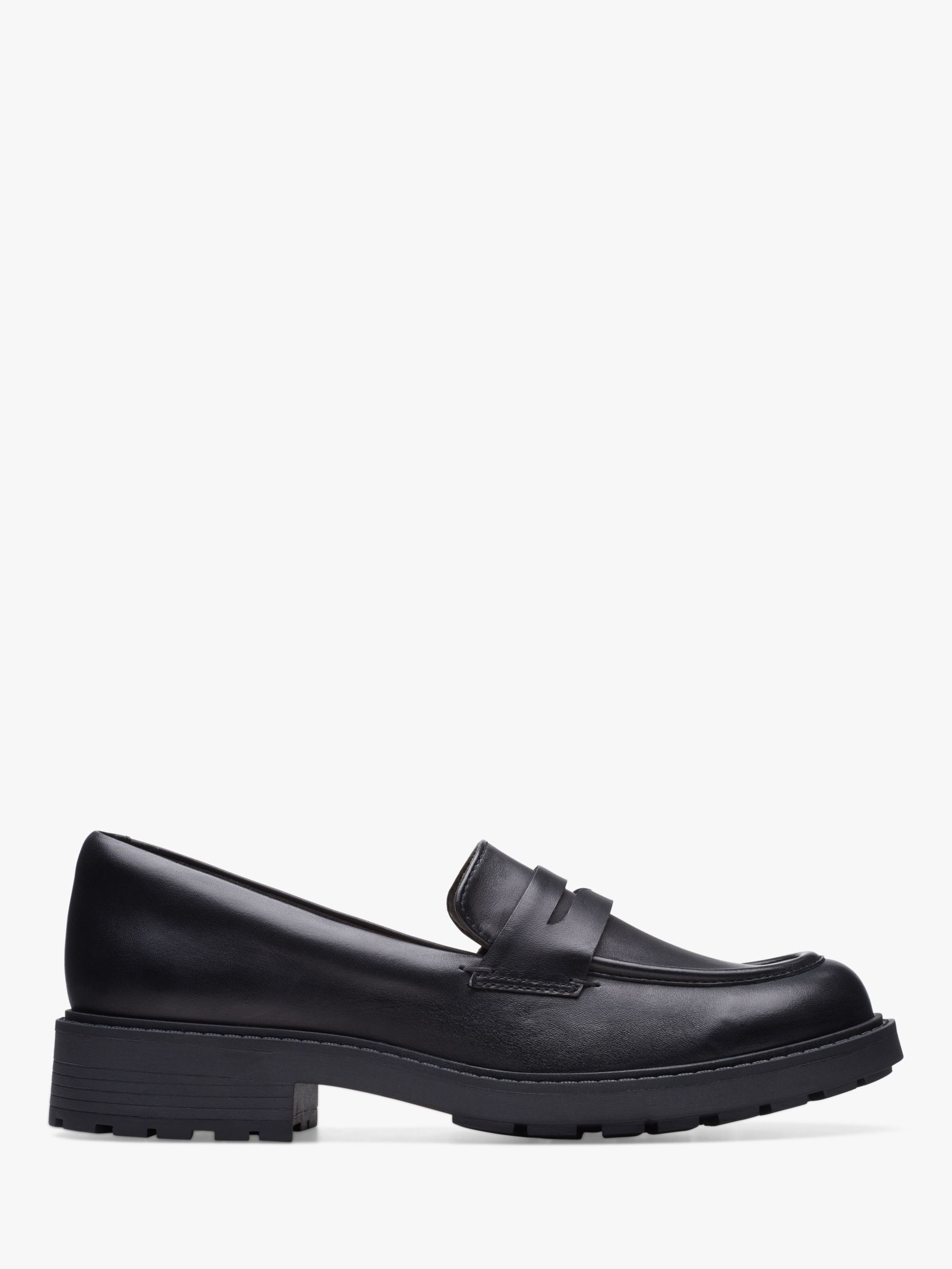 Clarks Orinoco 2 Penny Leather Loafers, Black at John Lewis & Partners