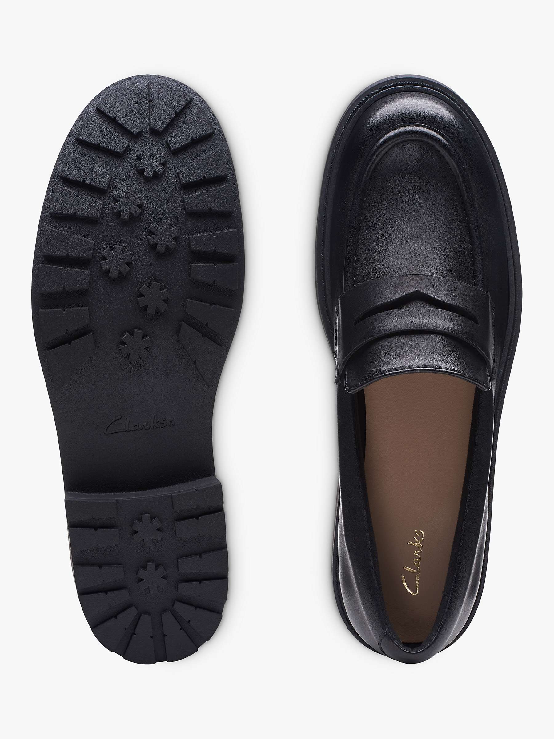 Buy Clarks Orinoco 2 Penny Leather Loafers, Black Online at johnlewis.com