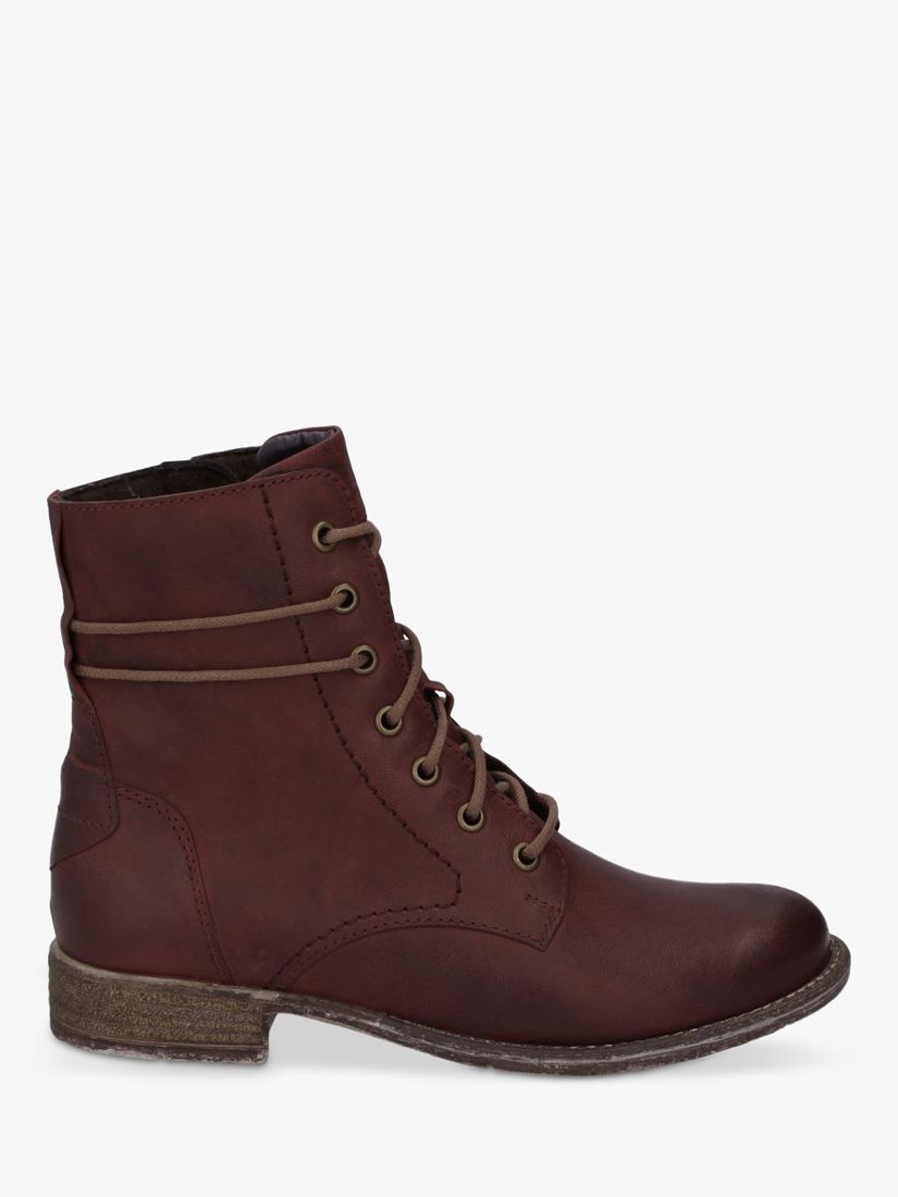 Josef Seibel Sienna 70 Lace Up Leather Ankle Boots, Bordeaux at John ...