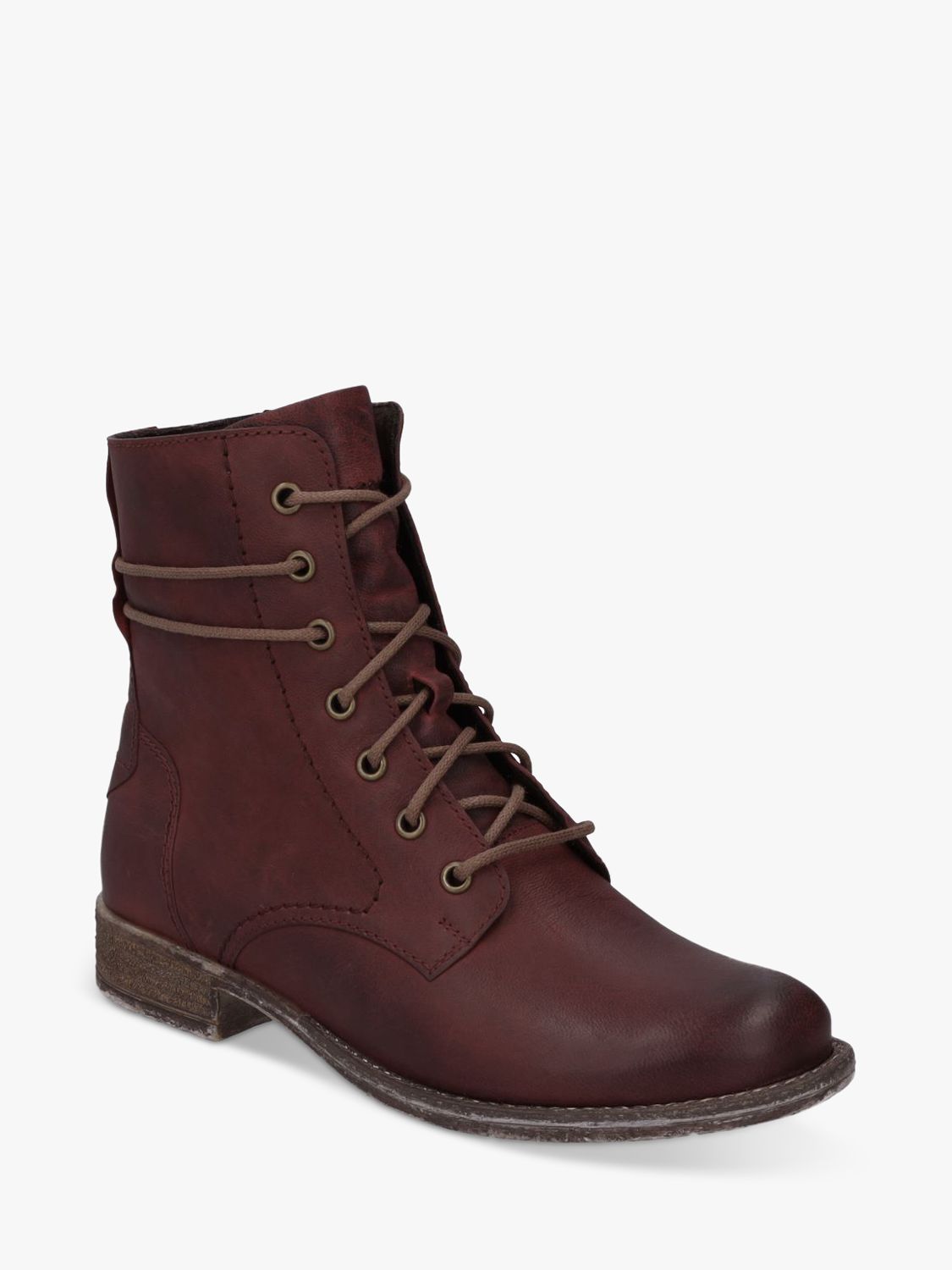 Josef Seibel Sienna 70 Lace Up Leather Ankle Boots, Bordeaux at John ...