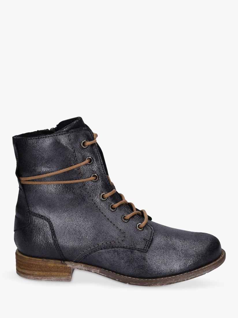 Josef Seibel Sienna 70 Lace Up Leather Ankle Boots, Black at John Lewis ...