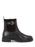 Tommy Hilfiger Essential Belt Detail Leather Ankle Boots, Black