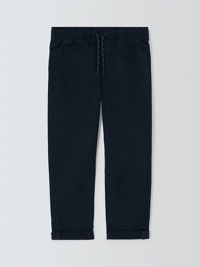 John Lewis Kids' Straight Fit Turn Up Chino Trousers, Navy