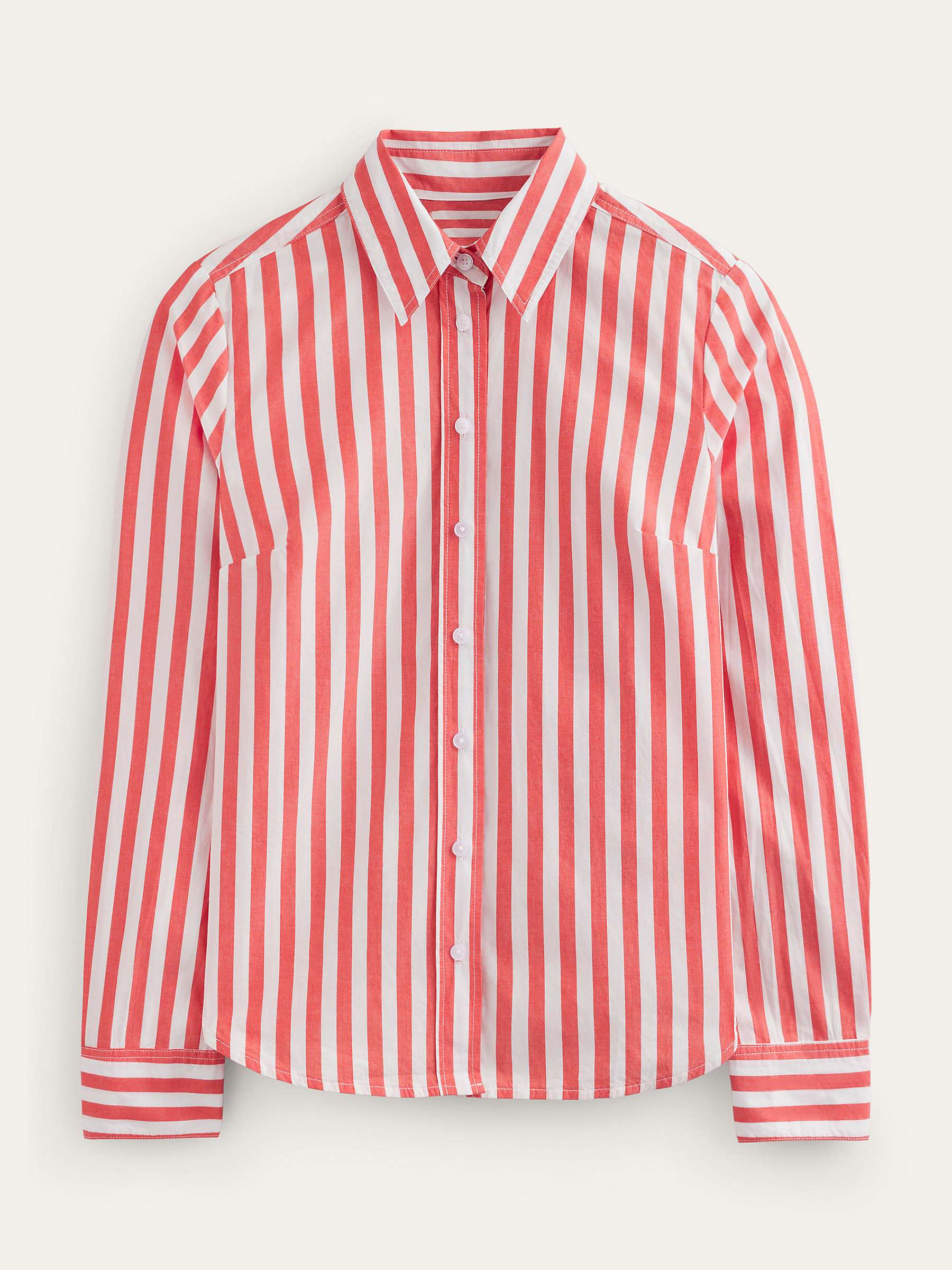 Buy Boden Sienna Striped Cotton Shirt, Red/White Online at johnlewis.com