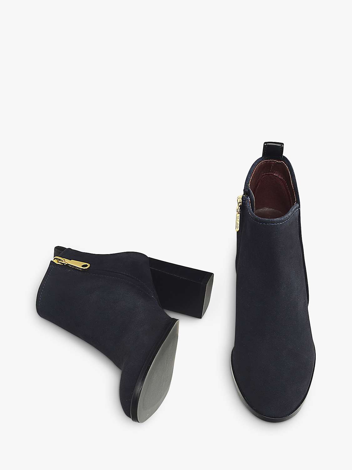 Buy Radley Tulip Street Curve Suede Block Heel Boots, Ink Online at johnlewis.com
