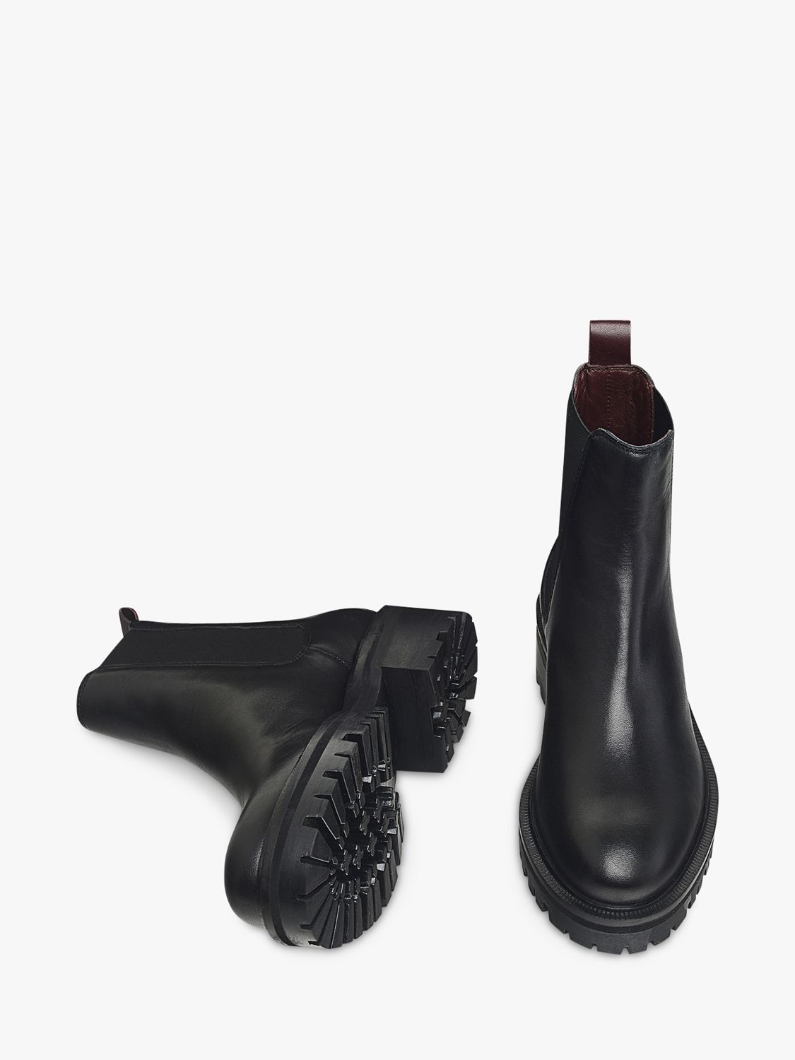 Radley Keystone Crescent 2.0 Chunky Leather Chelsea Boots, Black at ...