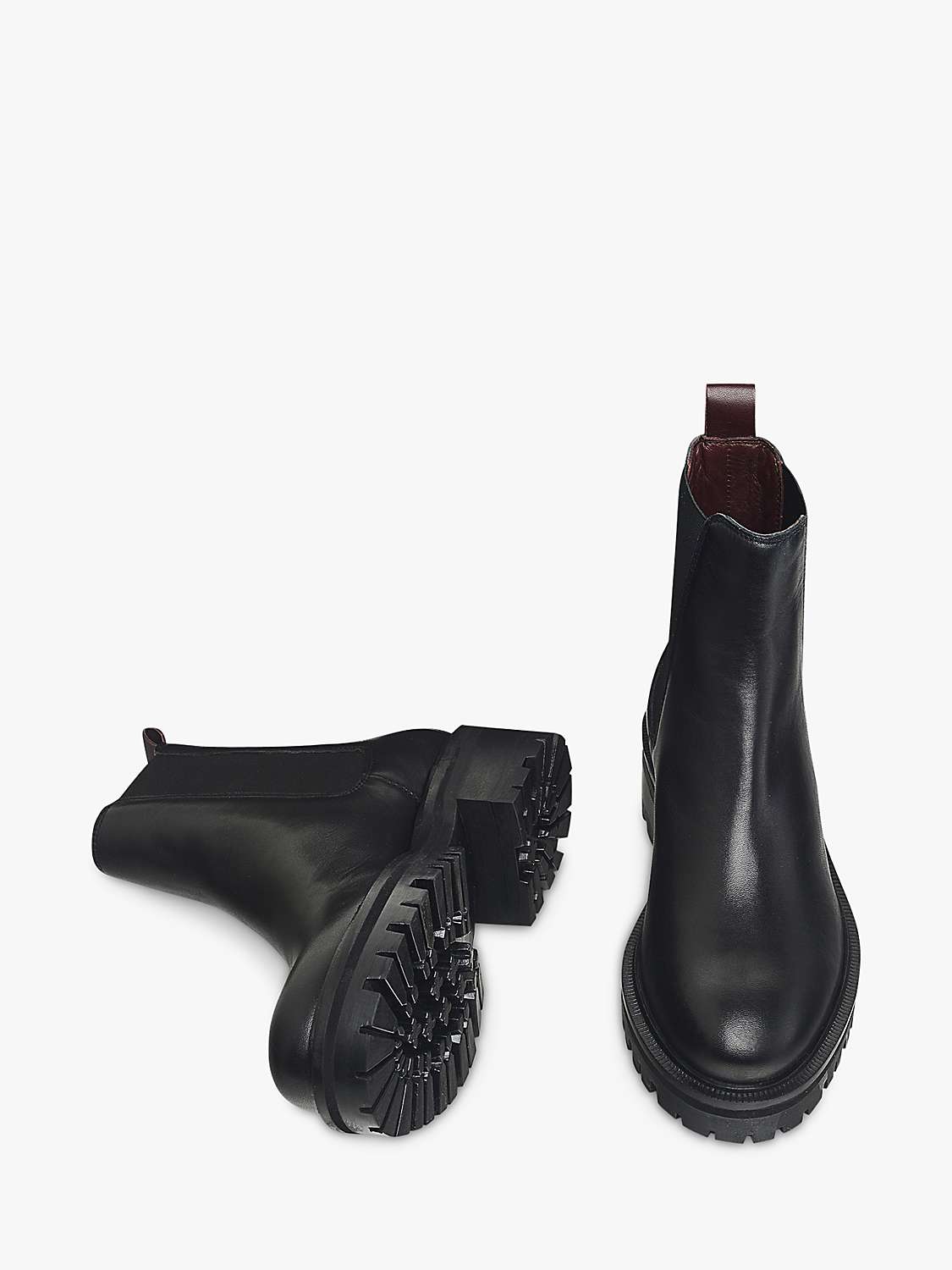 Buy Radley Keystone Crescent 2.0 Chunky Leather Chelsea Boots, Black Online at johnlewis.com