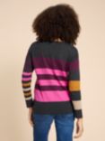 White Stuff Merino Wool & Cotton Blend Colourblock Jumper, Multi