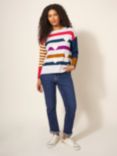 White Stuff Olive Heart and Stripe Jumper, Multi