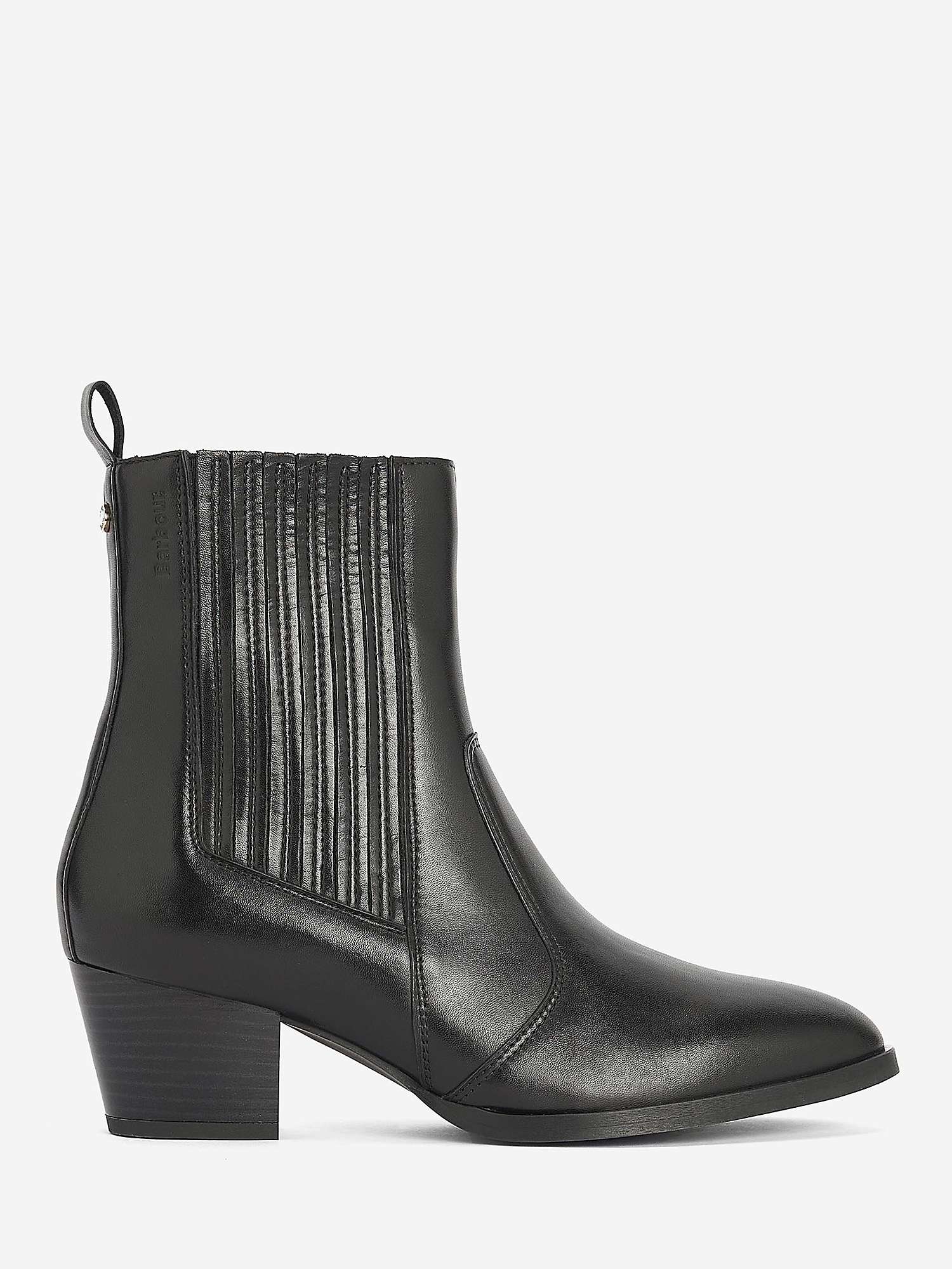 Buy Barbour Elsa Chelsea Leather Boots, Black Online at johnlewis.com