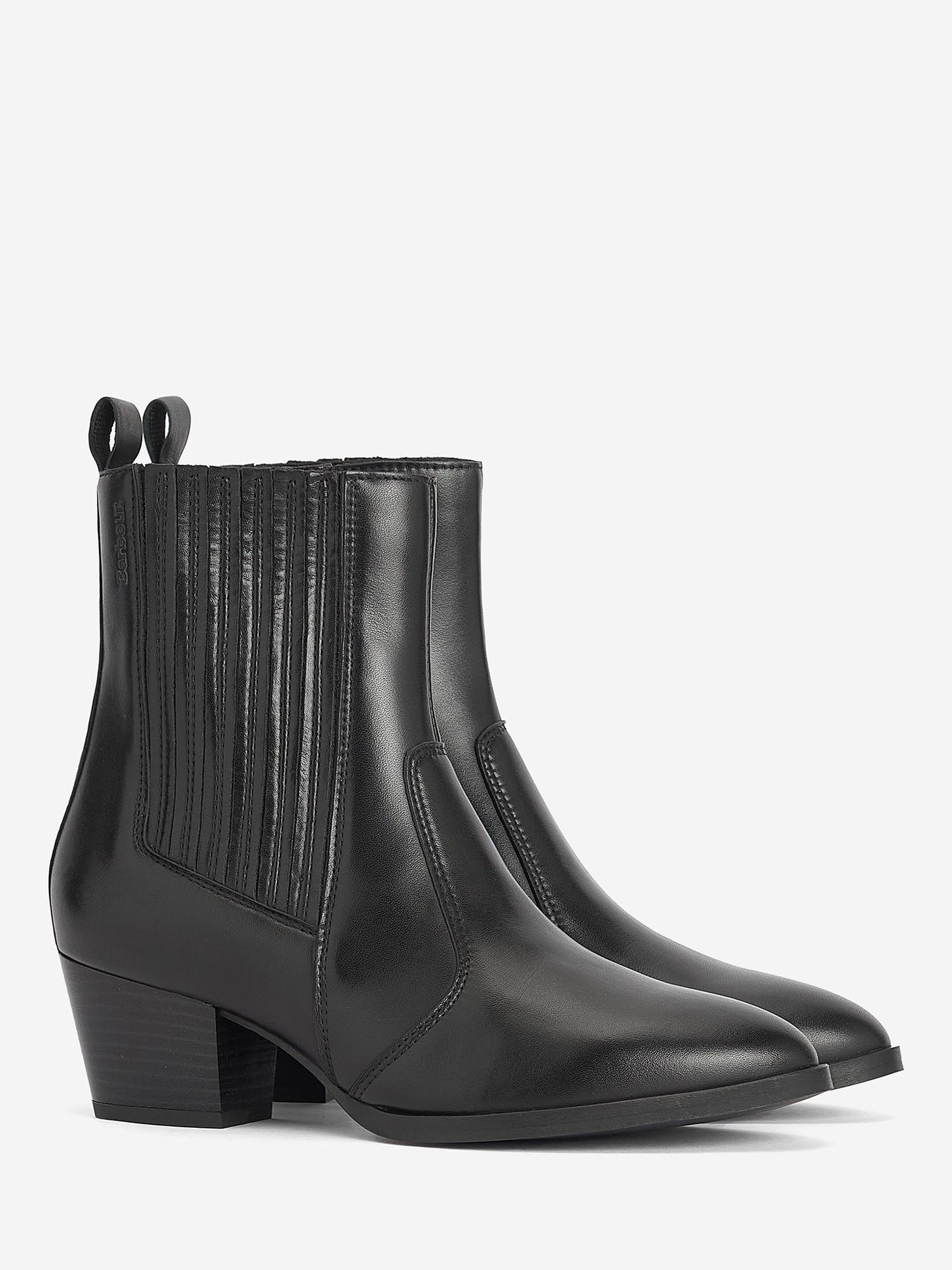 Barbour Elsa Chelsea Leather Boots, Black, 5