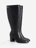 Barbour Gloria Leather Knee High Boots, Black