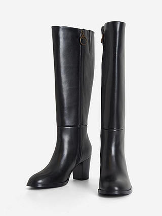 Barbour Gloria Leather Knee High Boots, Black