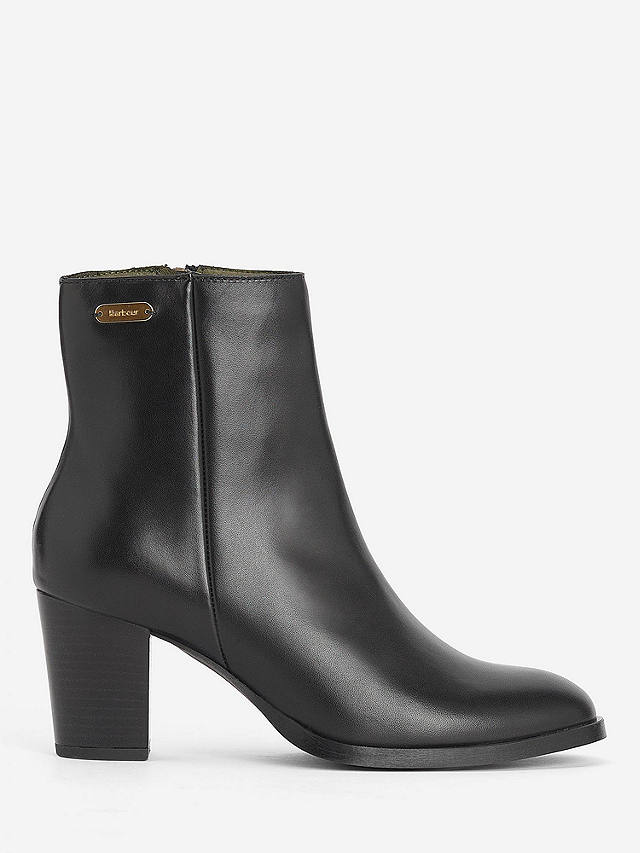 Barbour Amelia Leather Ankle Boots, Black at John Lewis & Partners