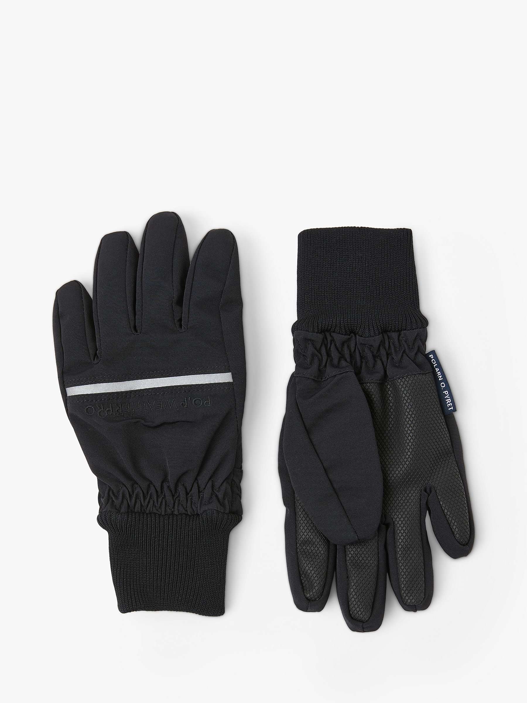 Buy Polarn O. Pyret Kids' Waterproof Shell Gloves, Black Online at johnlewis.com