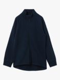 Polarn O. Pyret Kids' Merino Wool Zip Up Jumper, Dark Sapphire