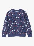 Polarn O. Pyret Kids' Organic Cotton Blend Floral Sweatshirt, Blue