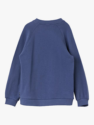 Polarn O. Pyret Baby Organic Cotton Cat Sweatshirt, Blue