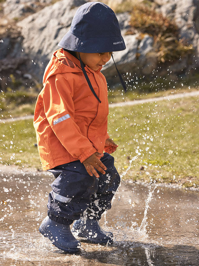 Polarn O. Pyret Kids' Waterproof Shell Coat, Orange
