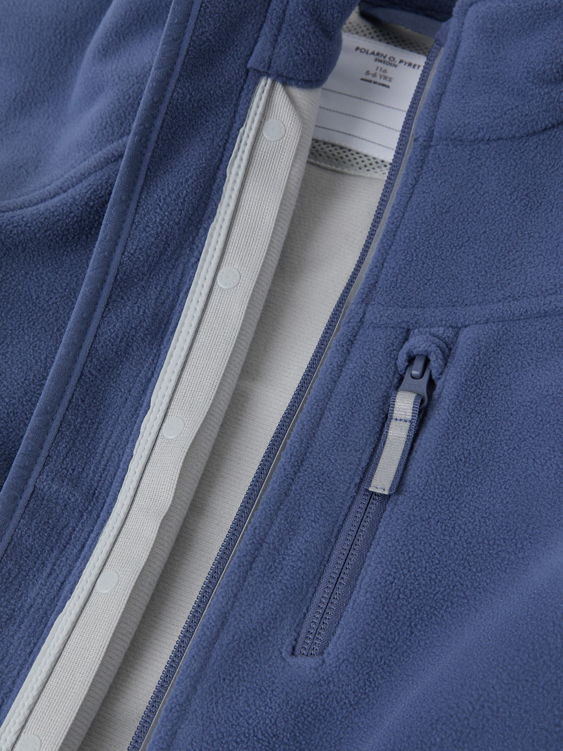 Polarn O. Pyret Kids' Fleece Jacket, Blue at John Lewis & Partners