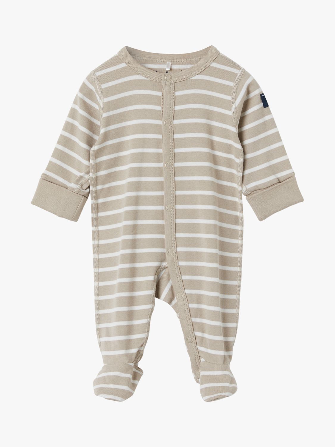 Polarn O. Pyret Baby Organic Cotton Stripe Sleepsuit, Natural at John ...