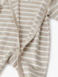 Polarn O. Pyret Baby Organic Cotton Stripe Sleepsuit, Natural