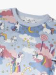 Polarn O. Pyret Kids' Organic Cotton Blend Unicorn Print Pyjamas, Purple