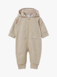 Polarn O. Pyret Baby GOTS Organic Cotton Hooded Romper, Natural
